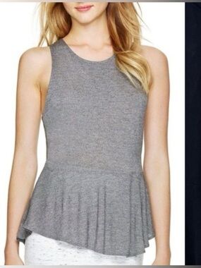 Aritzia Wilfred Heathered Grey Peplum Tank top Size XS Women’s